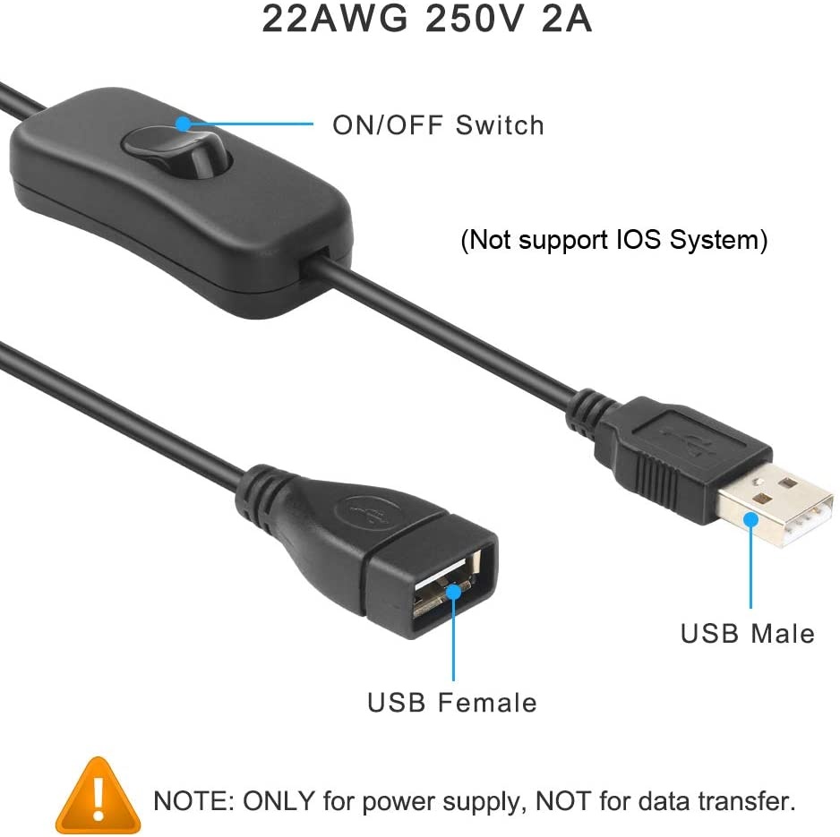 30cm USB ON/OFF Switch cable