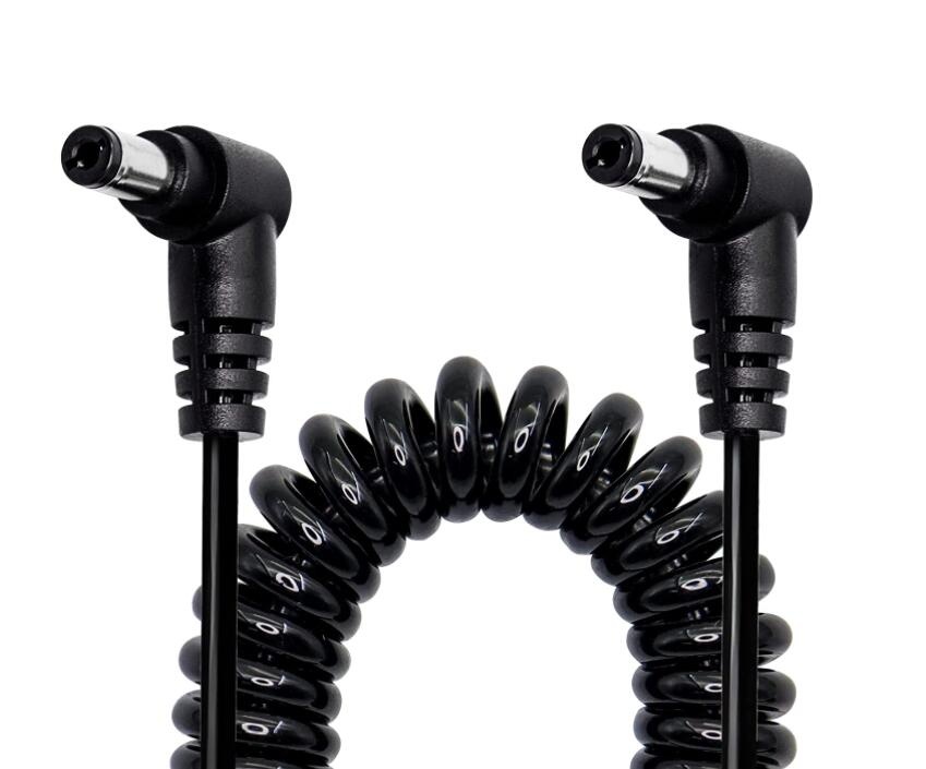 12V DC Right Angle Coiled Power Adapter Extension Cord for CCTV