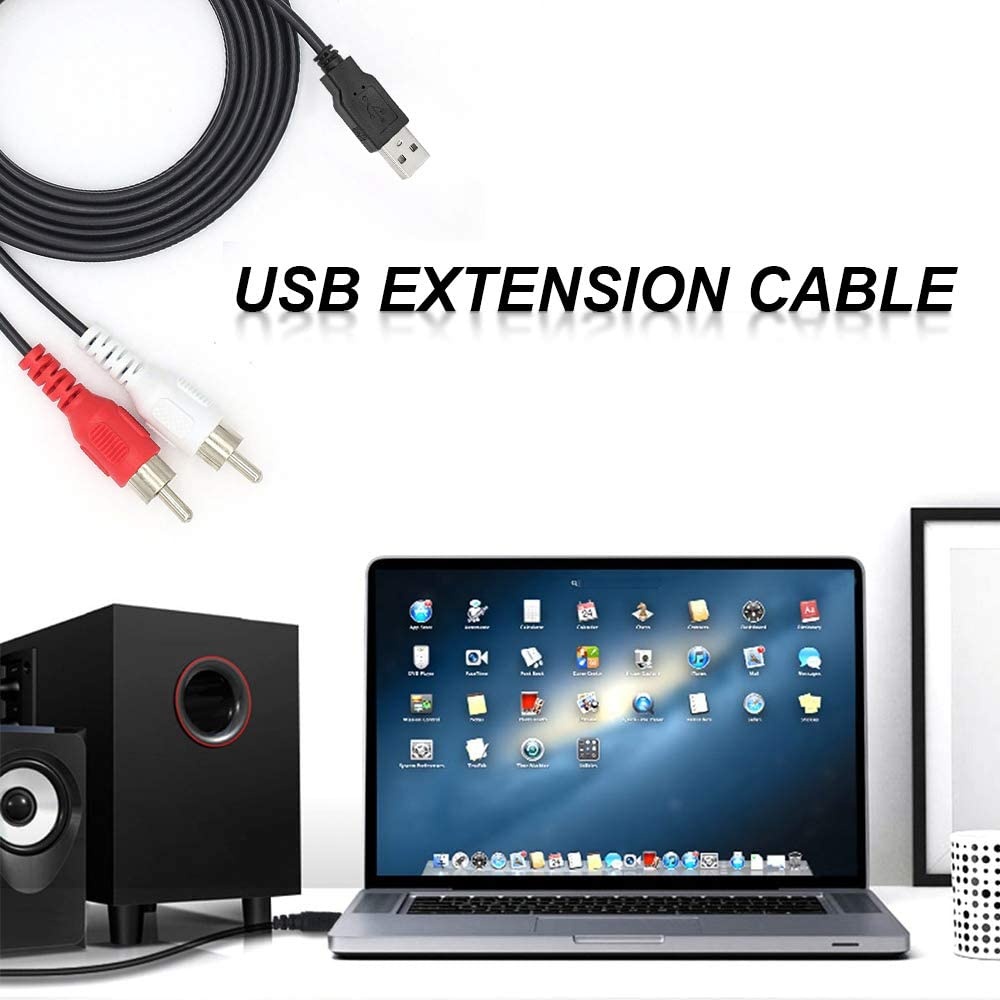USB A to 2RCA Audio cable