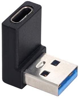 USB-C Type C Female 90 Degree Up Angled to USB 3.0 A Male Data Adapter ...
