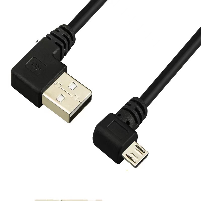 90 degree both angle Micro usb 5pin male to USB 2.0 Power charge cable