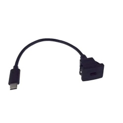 USB C male to USB C female with car waterproof extension cable 30cm black color