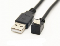 90 degree Micro usb 5pin male to USB 2.0 A male power charge data transfer cable