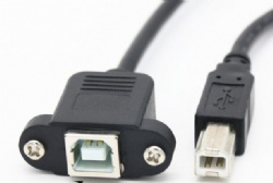 50cm USB B Male to USB B female with panel mount screw cable