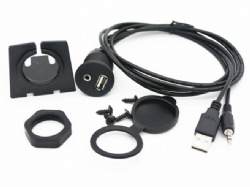 waterproof USB 2.0 A female with 3.5mm cable