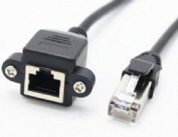 RJ45 Male to RJ45 Female with panel mount screw cable