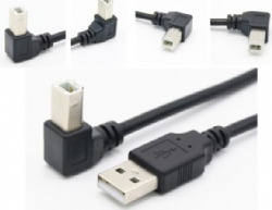 90 degree up angle/down angle/left angle/righ angle USB 2.0 B male to USB 2.0 A male printer cable