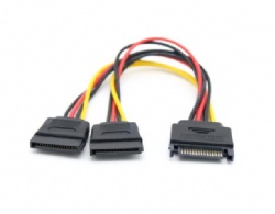 sata 15pin male to 2*sata 15pin female Y splitter cable