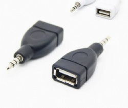 3.5mm male to USB 2.0 A female short adapter audio stereo