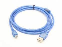 1.5m/5ft Mini usb 5pin male to USB 2.0 A male blue color top quality cabletolink