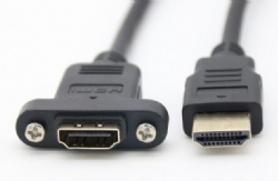 HDMI A male to HDMI A female with panel mount screw cable 30cm