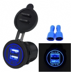 Dual Ports 4.2A USB Charger with LED