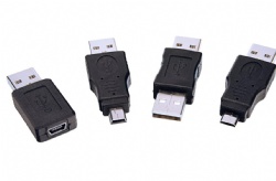 OTG USB Mini Micro Male to Female Connector Adapter Converter, Support Data Sync and Charging