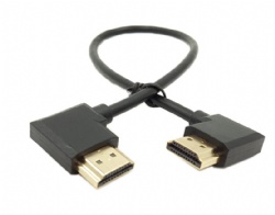 Gold Plated High Speed 90 Angle Right HDMI Male to Left HDMI Male Adapter Cable Supports Ethernet, 3D and Audio Return