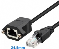 24.5mm RJ45 Male to RJ45 Female with panel mount screw cable