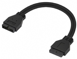24/28AWG USB 3.0 Motherboard 19 Pin Male to Female Extension Data High-Speed Connection Cable Wiring Black-20cm