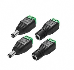 5.5mm x 2.1mm to 2 Screw Terminal Female AUX Headphone Balum Converter Adapter 12V 24V for CCTV Cameras/Single Color LED Strips