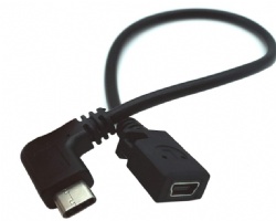90 Degree USB-C Male to Mini USB Female Adapter Converter for MacBook