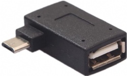 Left Angle USB 2.0 Micro Male to USB Female Host OTG Adapter for SamSung