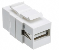 480mbps Cabletolink USB 2.0 Type A Female To Type B Female Adapter (Reversible) Keystone Insert, White