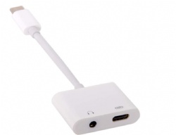 USB-C to 3.5mm Earphone & Type-C Female Combo Adapter for Tablet