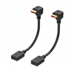 Short HDMI Extension Cable 90 Degree RightAngle (UPwardAngle +Downward Angle calbes) 6inch/0.5FT 4K 3D HDMI Extender Male to Female Adapter for Media Streaming Stick Device