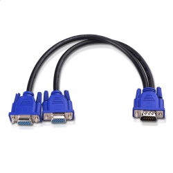 12 Inch VGA Splitter Cable (VGA Y Cable) for Screen Duplication