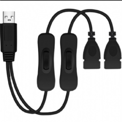 USB 2.0 A male to Double USB 2.0 A female with on off switch cable