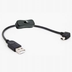 short USB 2.0 A male to mini usb 5pin on off switch cable