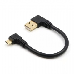 Angle short Micro usb 5pin male to USB 2.0 A male cable
