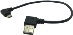Left & Right Angle Micro USB 5 Pin Male to USB 2.0 Type A Right Angle Male Data Sync and Charge Cable