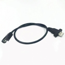 30cm USB 2.0 A male with panel mount screw to USB 2.0 A female with panel mount screw cable