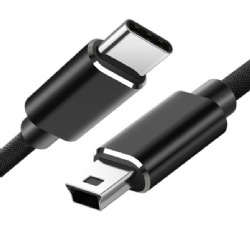 1m/3.3ft USB C male to Mini usb 5pin male data transfer power charge cable