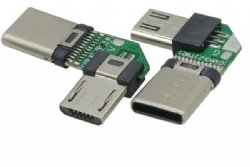 L shape micro usb 5pin male to USB 2.0 C Male adapter