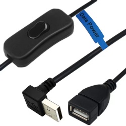 down angle USB 2.0 A male to USB 2.0 A female with on/off switch cable