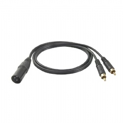 XLR Male to 2 x Phono RCA