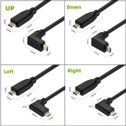 up/down/left/right angle Micro HDMI D male to Micro HDMI D male cable