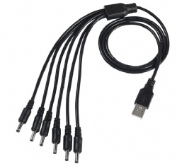 USB to 6 DC 3.5 1.35 Male Plug Connector Spliter - 1 m/3.28 feet