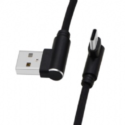 L shape USB C male to USB A male power charge cable