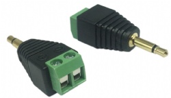 3.5mm TS Mono Male to 2 Pin Screw Terminal Female AUX Headphone Replacement Solderless Balum Converter Adapter