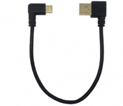 Left & Right Angle 3.0 Type C Male to Left Angle USB Type A 2.0 Male Fast Charge and Data Sync Cable L