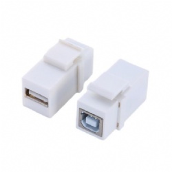 USB 2.0 B female with keystone to USB 2.0 A female keystone adapter