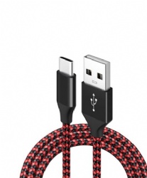 10ft Fast Charging USB-A to USB-C Charge Cord cotton braid for Samsung