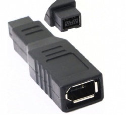 9-pin Male (FW800) to 6-pin Female (FW400)