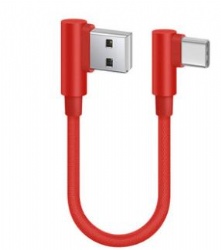 15cm angle USB 2.0 A male to USB 2.0 C male power charge cable for mobile phone play game