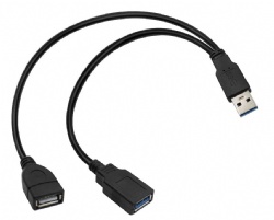USB 3.0 Male to USB 3.0 Female +USB 2.0 Female Cable