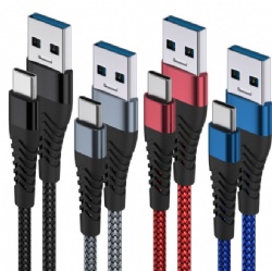 6Foot USB A to USB-C Phone Charging Cord for Samsung