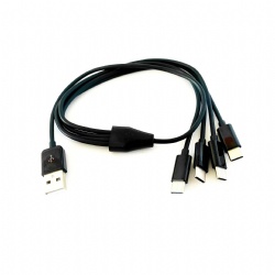 USB A 2.0 to C Splitter Charging Cable