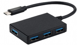 4-Port Compact USB C Data Hub for Notebook Laptop Desktop PC Computer Flash Drive HDD Keyboard Mouse