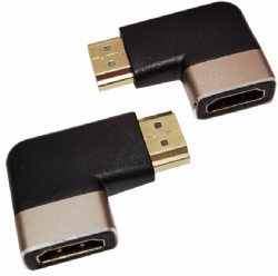 24K Gold plated HDMI 2.0 A male to HDMI 2.0 A adapter L shape